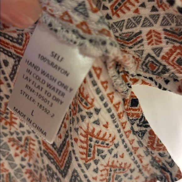 ❤️🔥Savanna Jane BOHO Multicolor Geometric Blouse with Black Embroidery - Picture 3 of 5